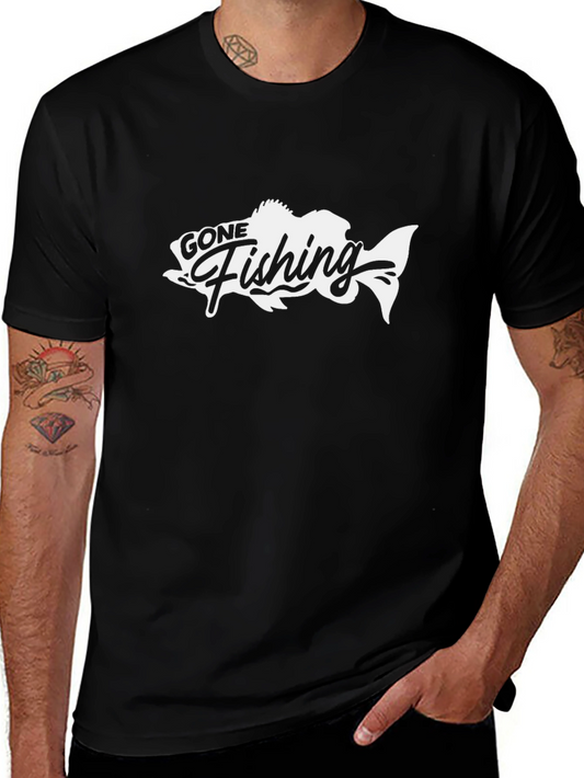 Gone Fishing Black T-Shirt - Angler Tee