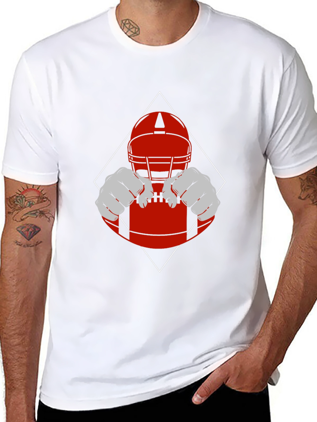 Football Helmet Graphic Tee - Game Day Ready