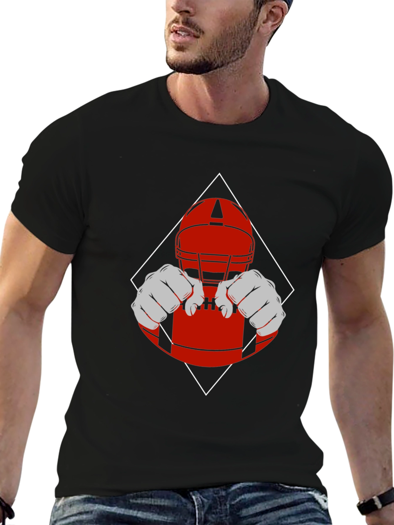 Football Helmet Graphic Tee - Game Day Ready