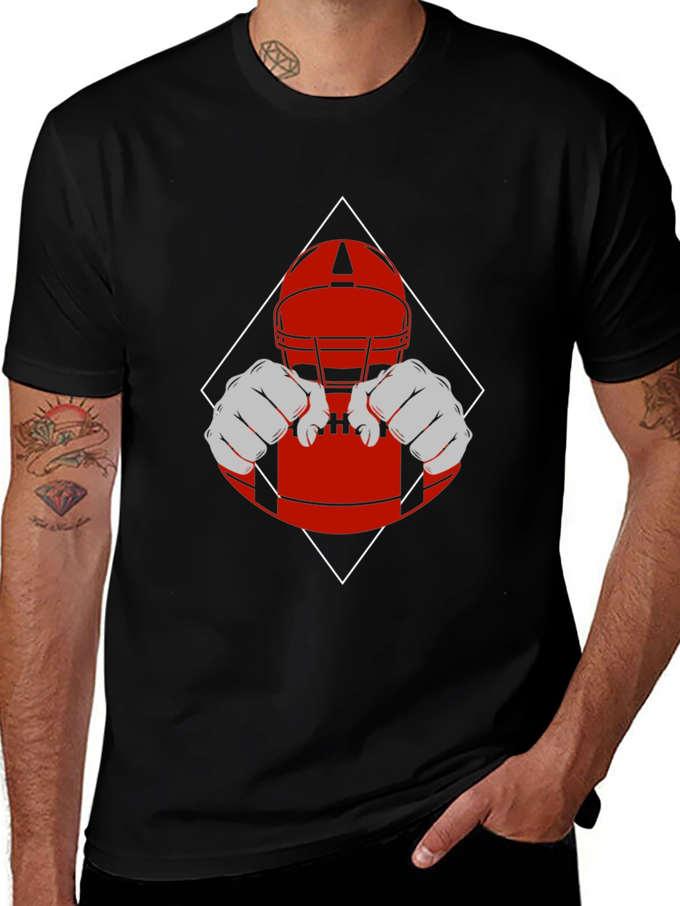 Football Helmet Graphic Tee - Game Day Ready
