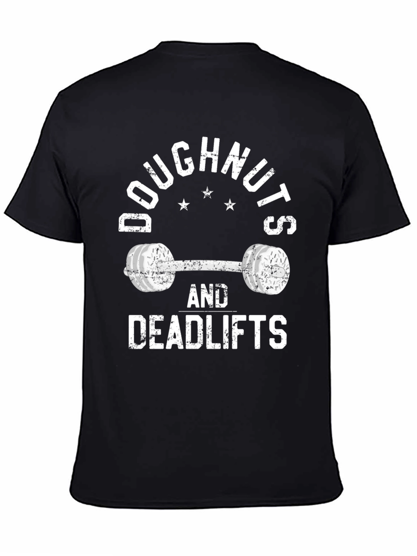 Doughnuts and Deadlifts Black T-Shirt - Workout Gear