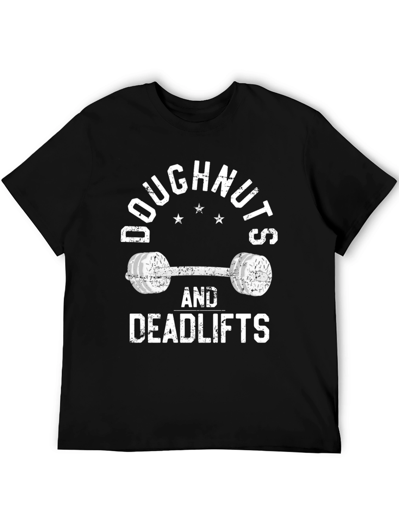 Doughnuts and Deadlifts Black T-Shirt - Workout Gear