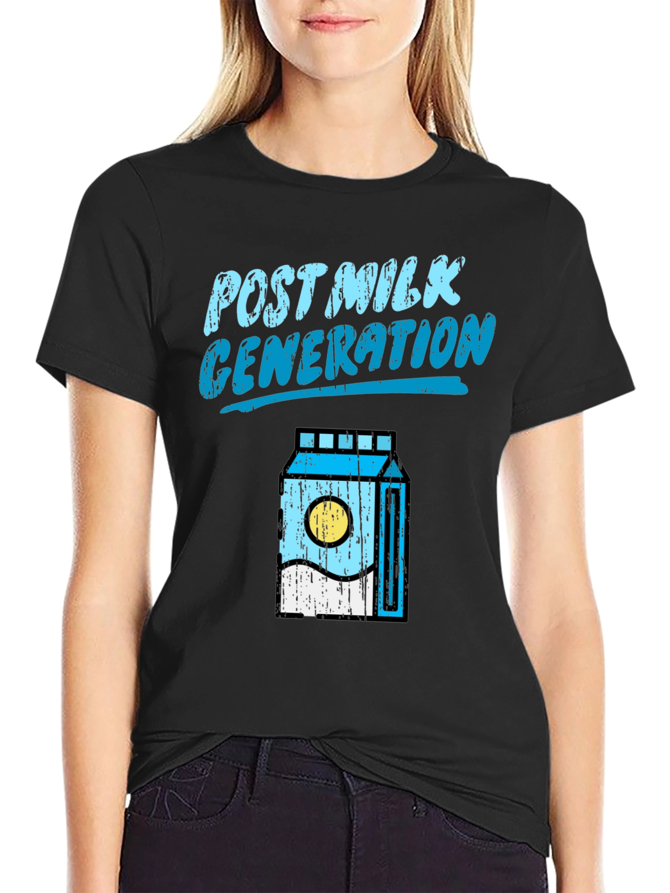 Post Milk Generation Black Graphic T-Shirt