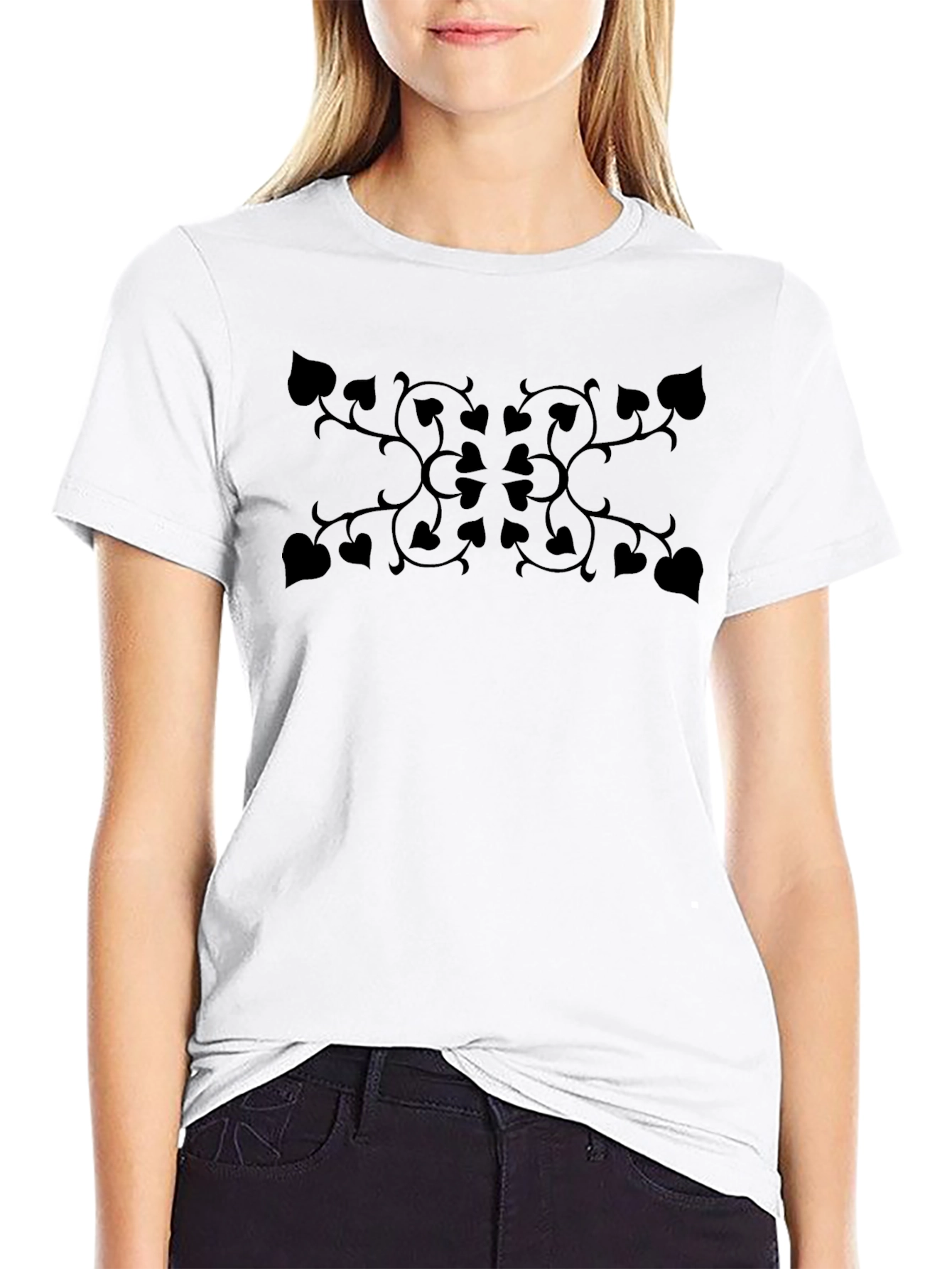 Modern Botanical Black T-Shirt