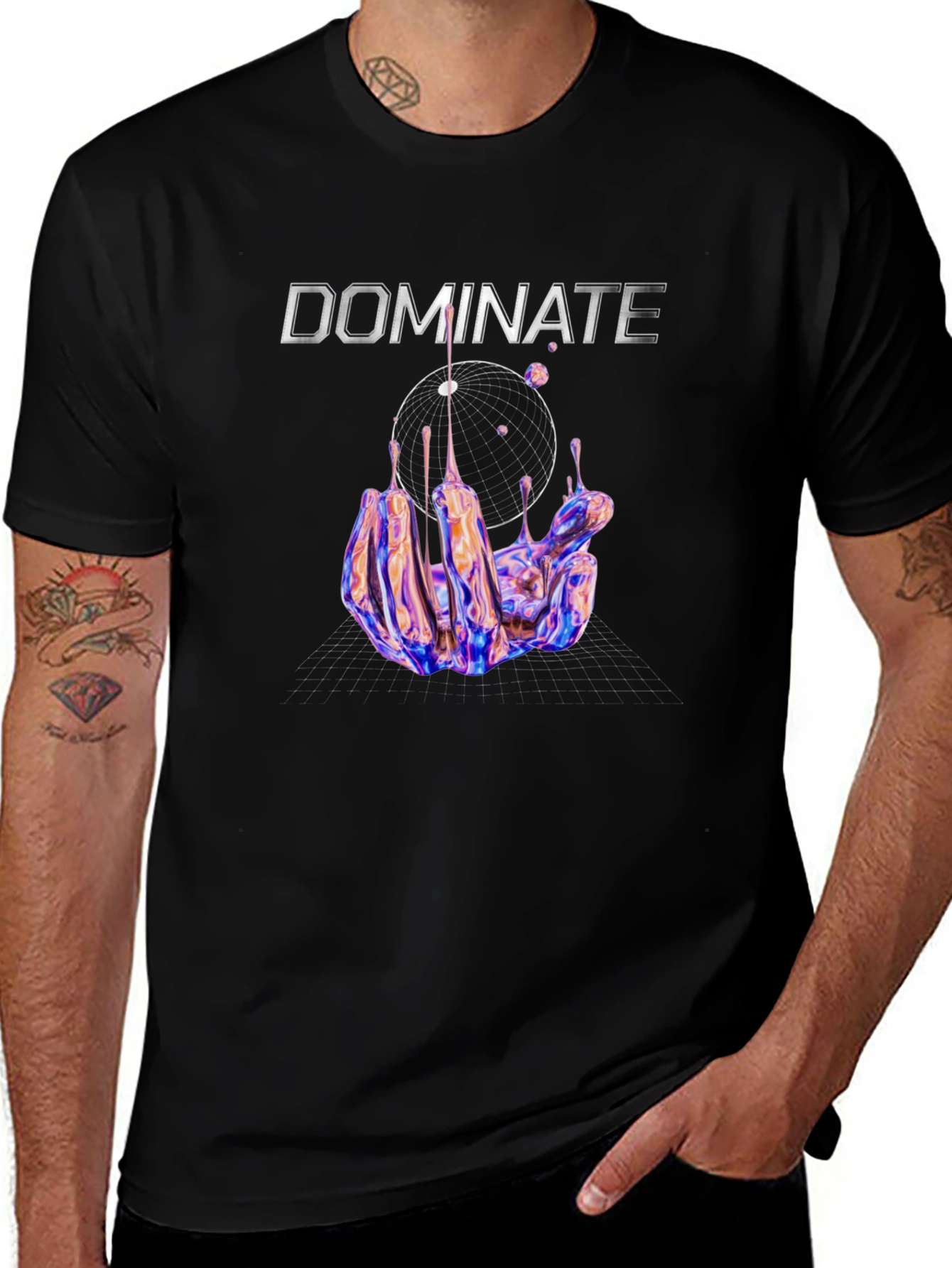 Dominate Graphic Print Black T-Shirt