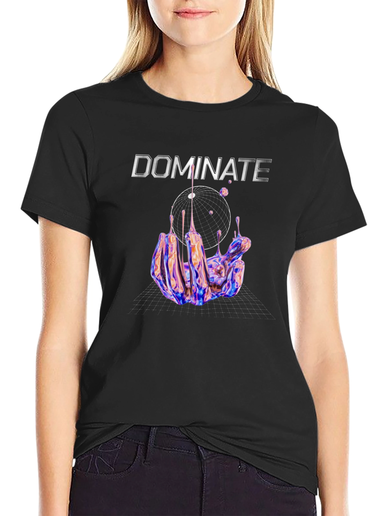 Dominate Graphic Print Black T-Shirt