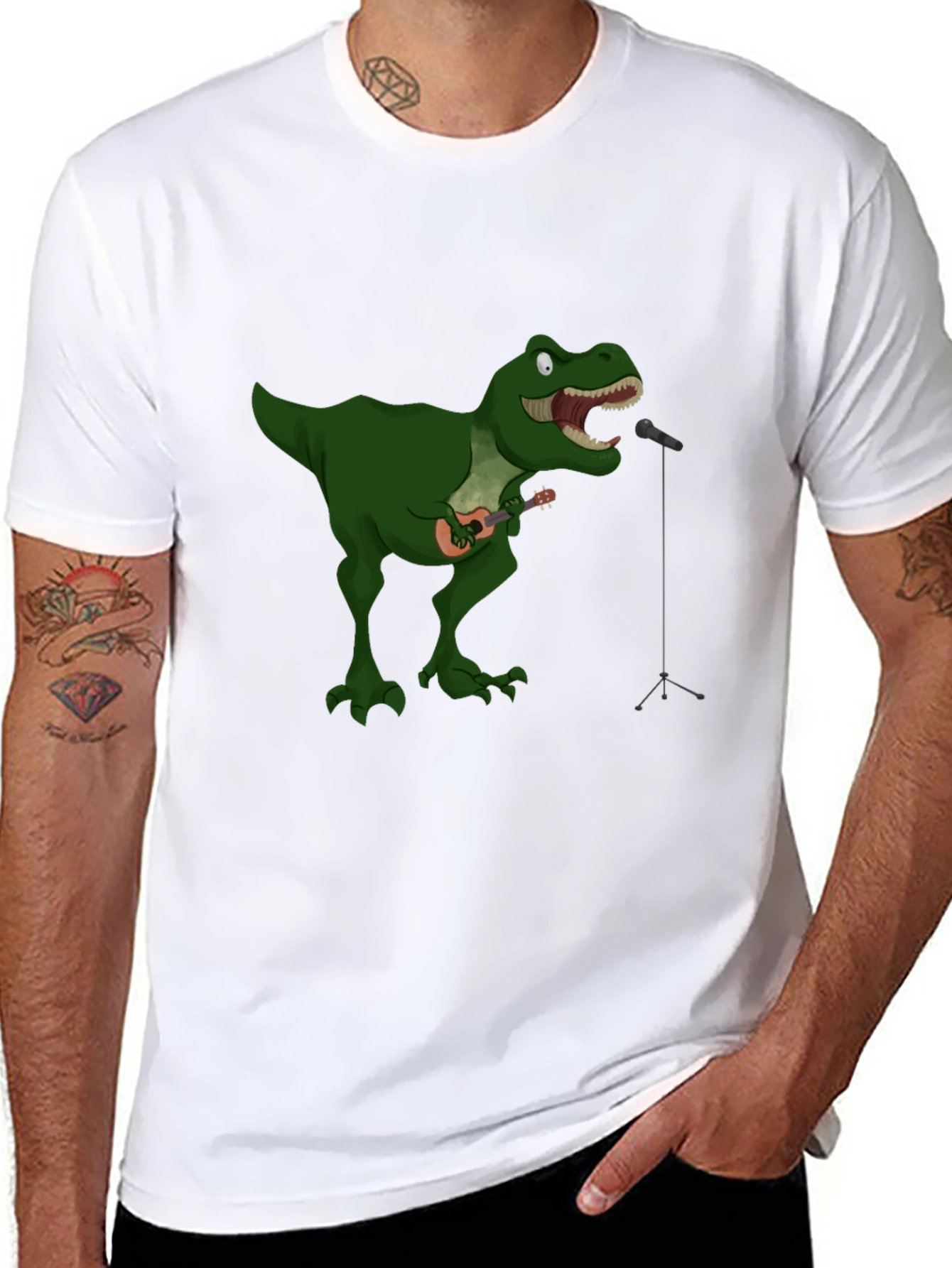 Dino Ukulele Black T-Shirt