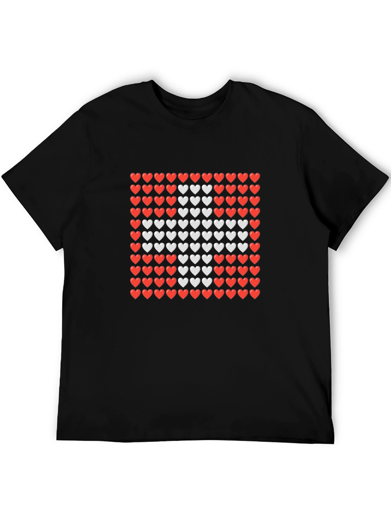 Heart Pattern Crewneck T-Shirt