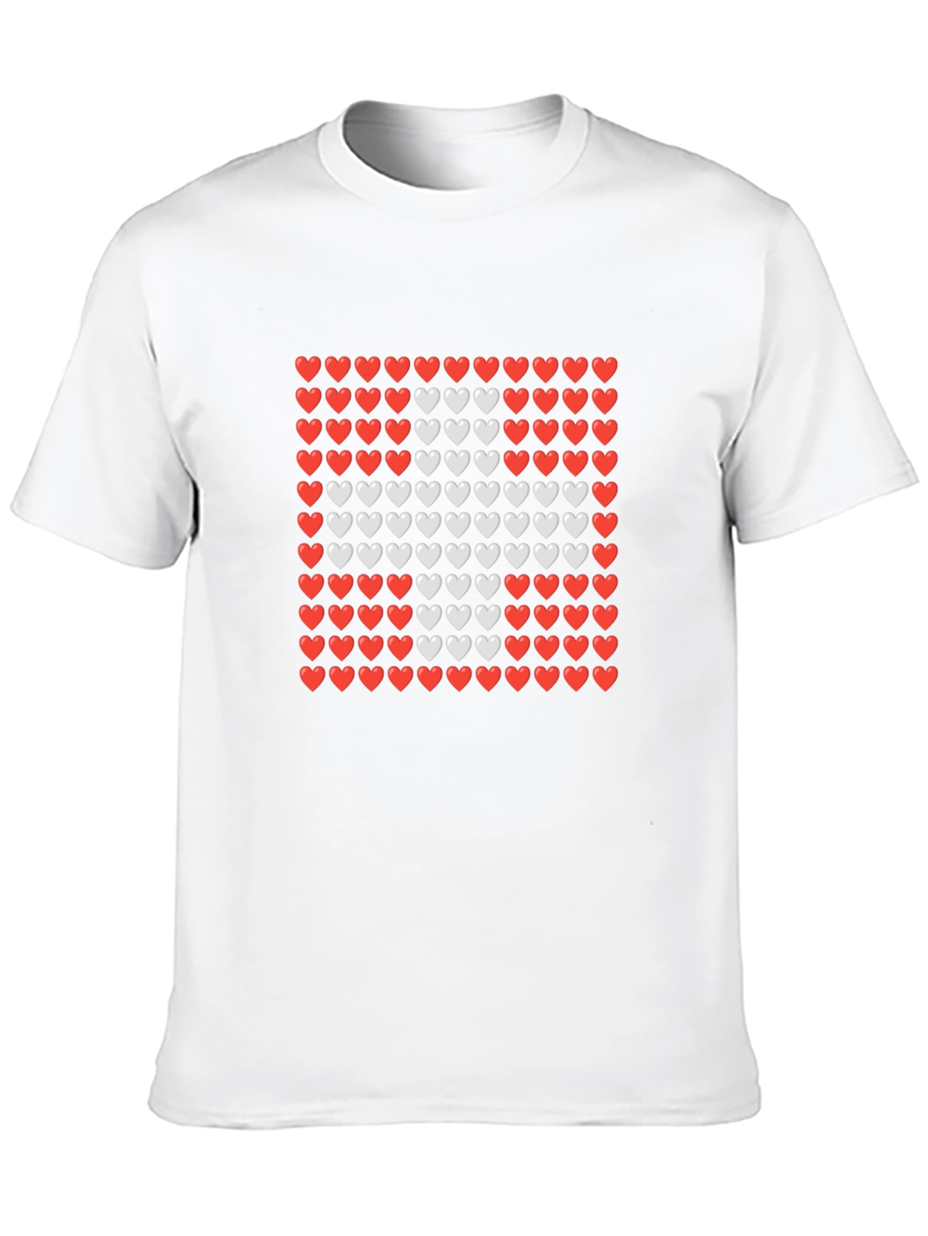 Heart Pattern Crewneck T-Shirt