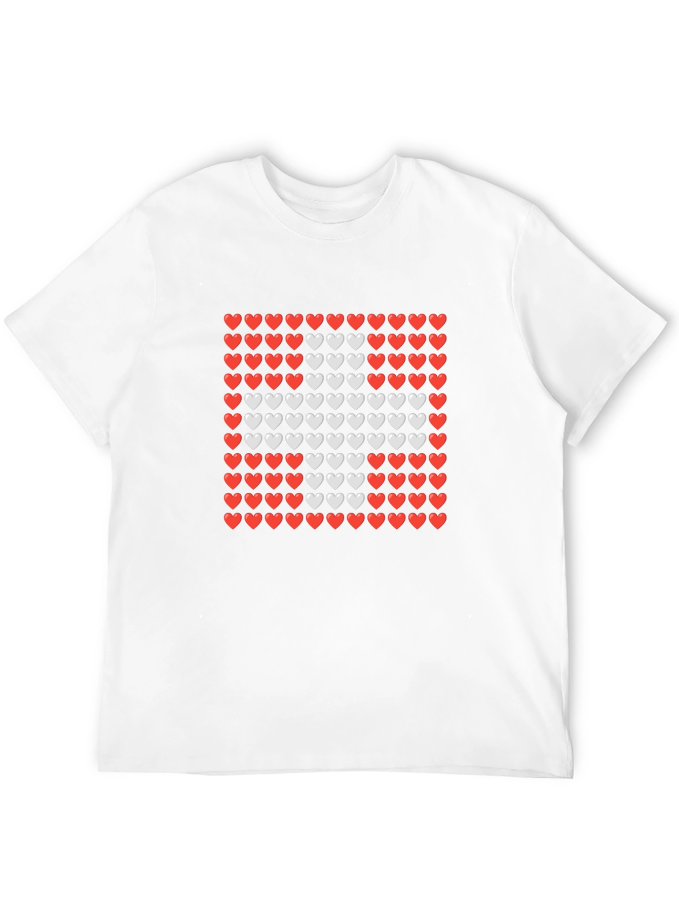 Heart Pattern Crewneck T-Shirt