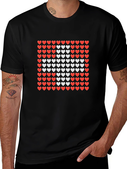 Heart Pattern Crewneck T-Shirt