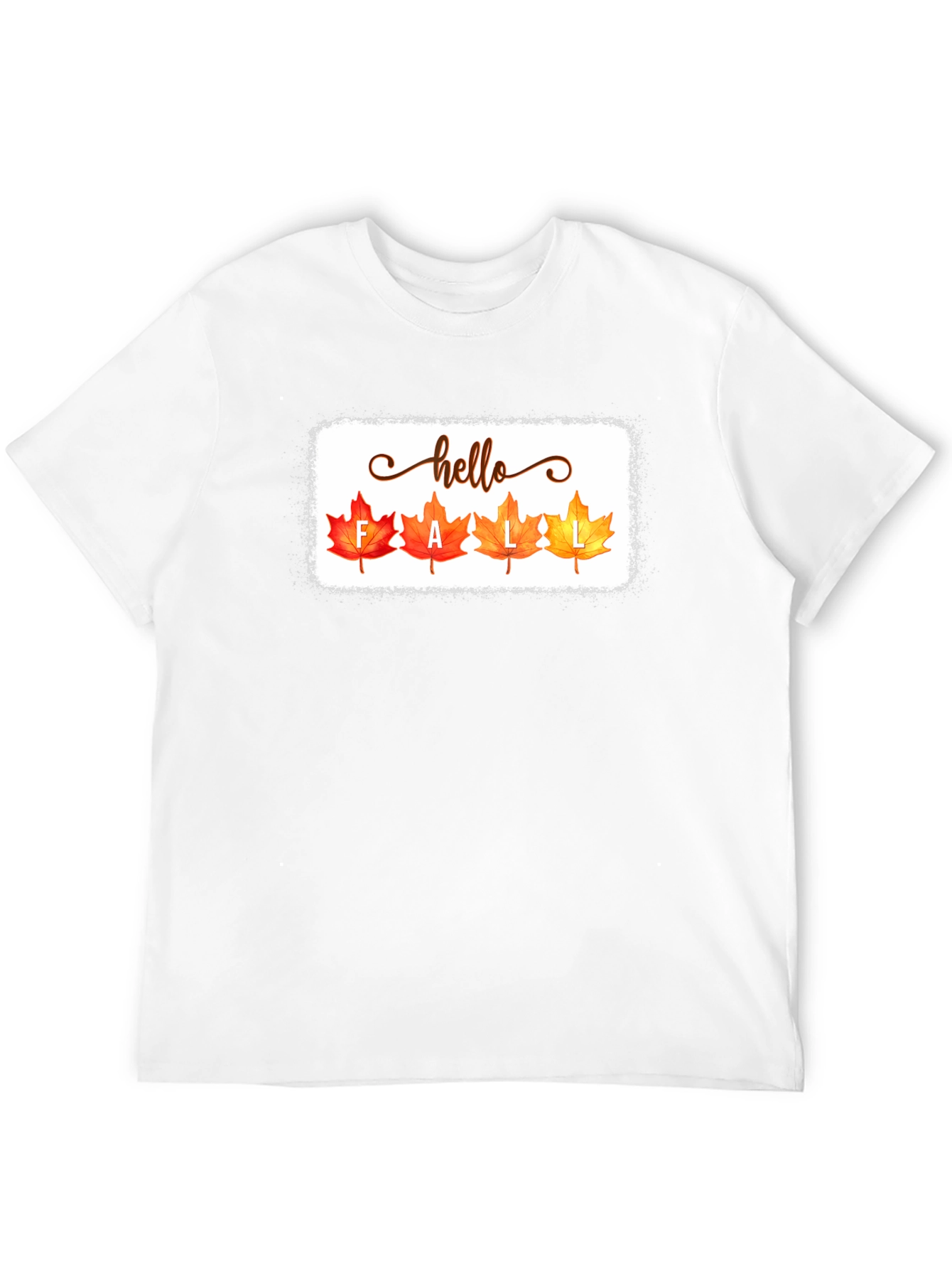 Hello Fall Graphic Tee - Autumn Leaves T-Shirt