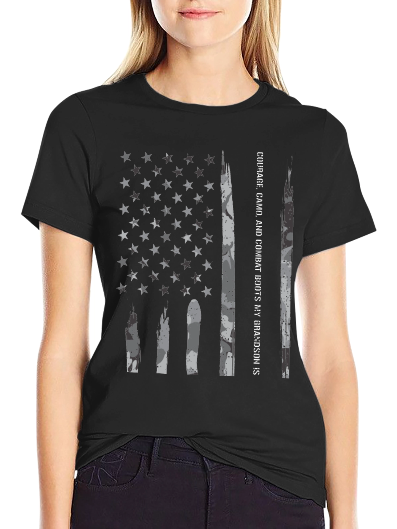 American Flag Camo T-Shirt - Grandson Pride