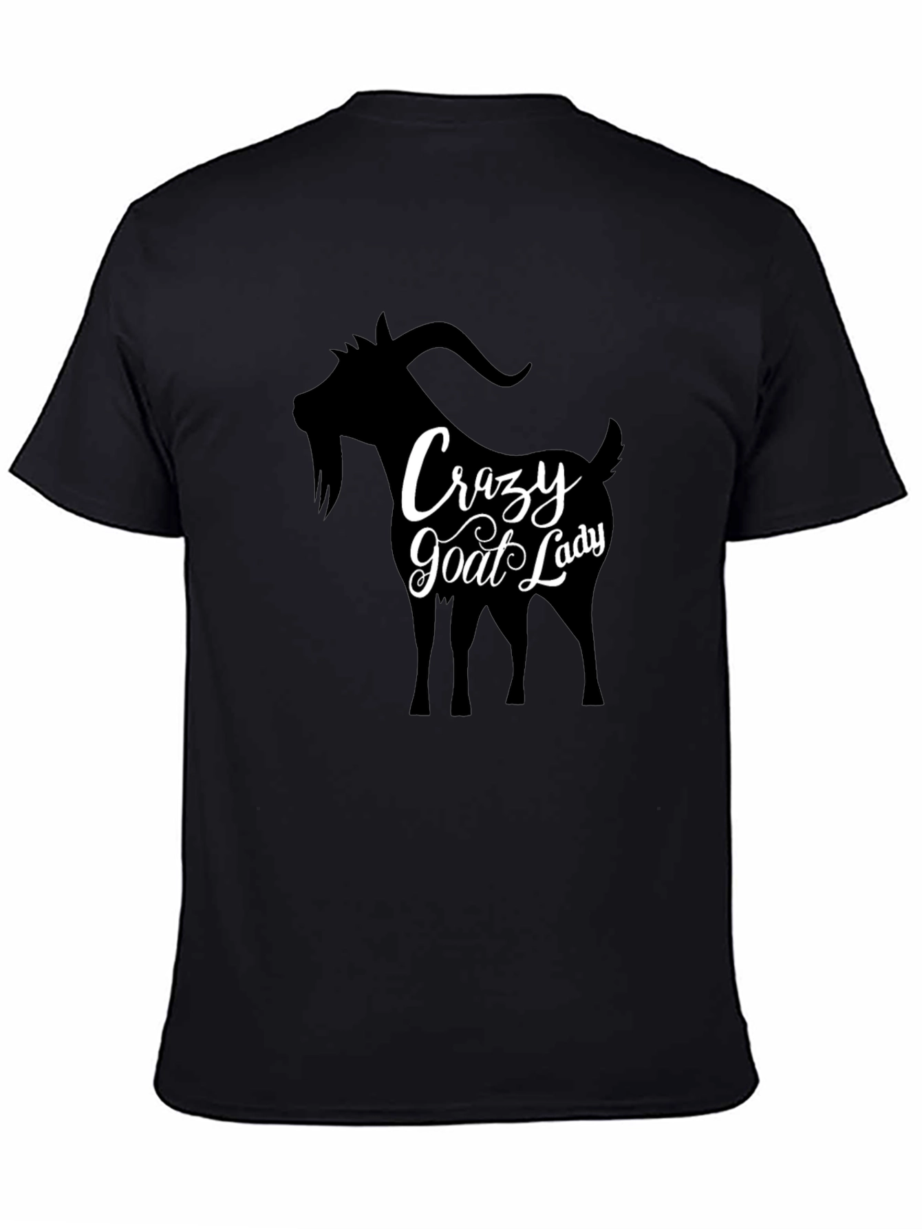 Crazy Goat Lady T-Shirt - Black Crew Neck Tee