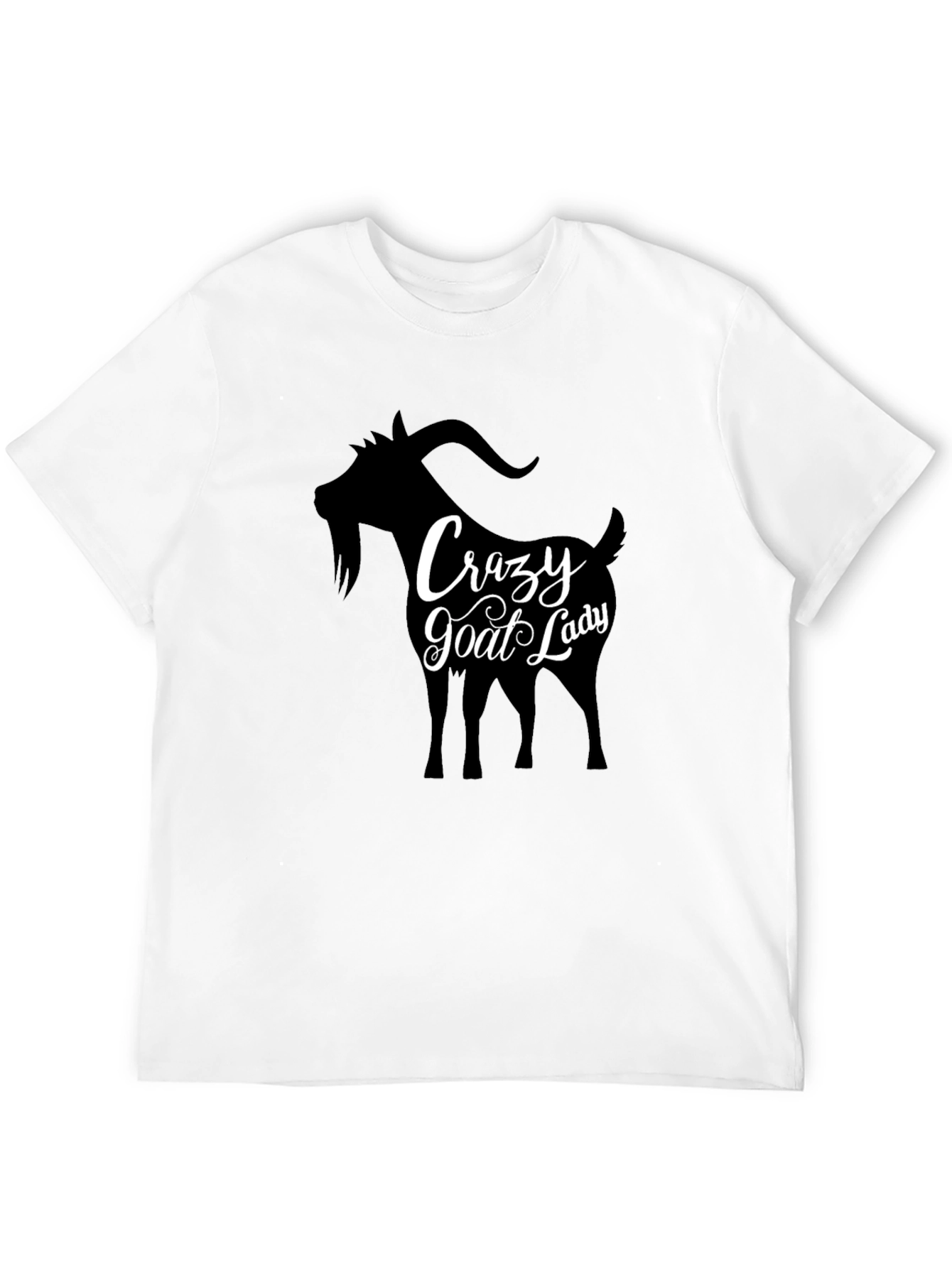 Crazy Goat Lady T-Shirt - Black Crew Neck Tee