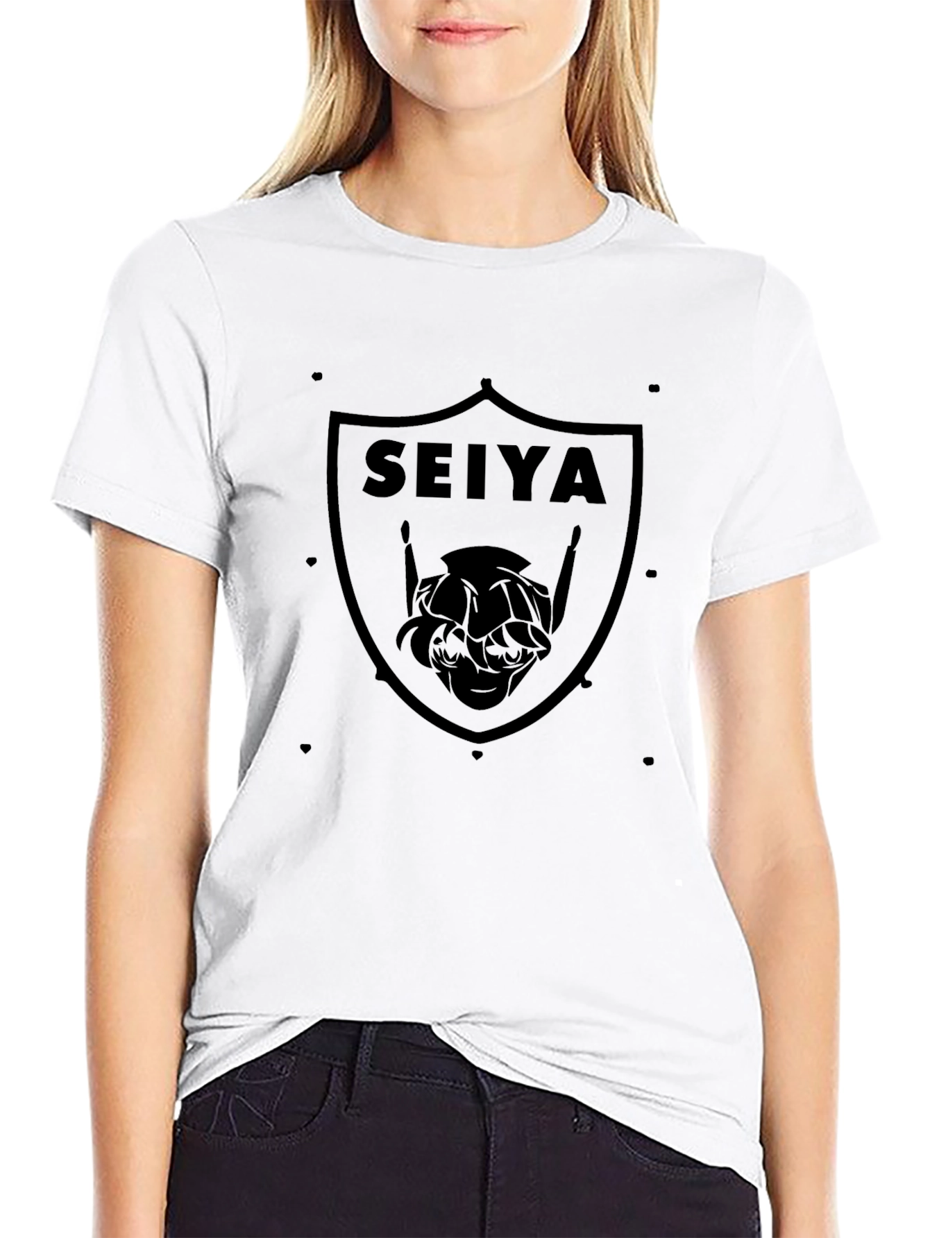 Seiya Anime Shield T-Shirt - Black Graphic Tee