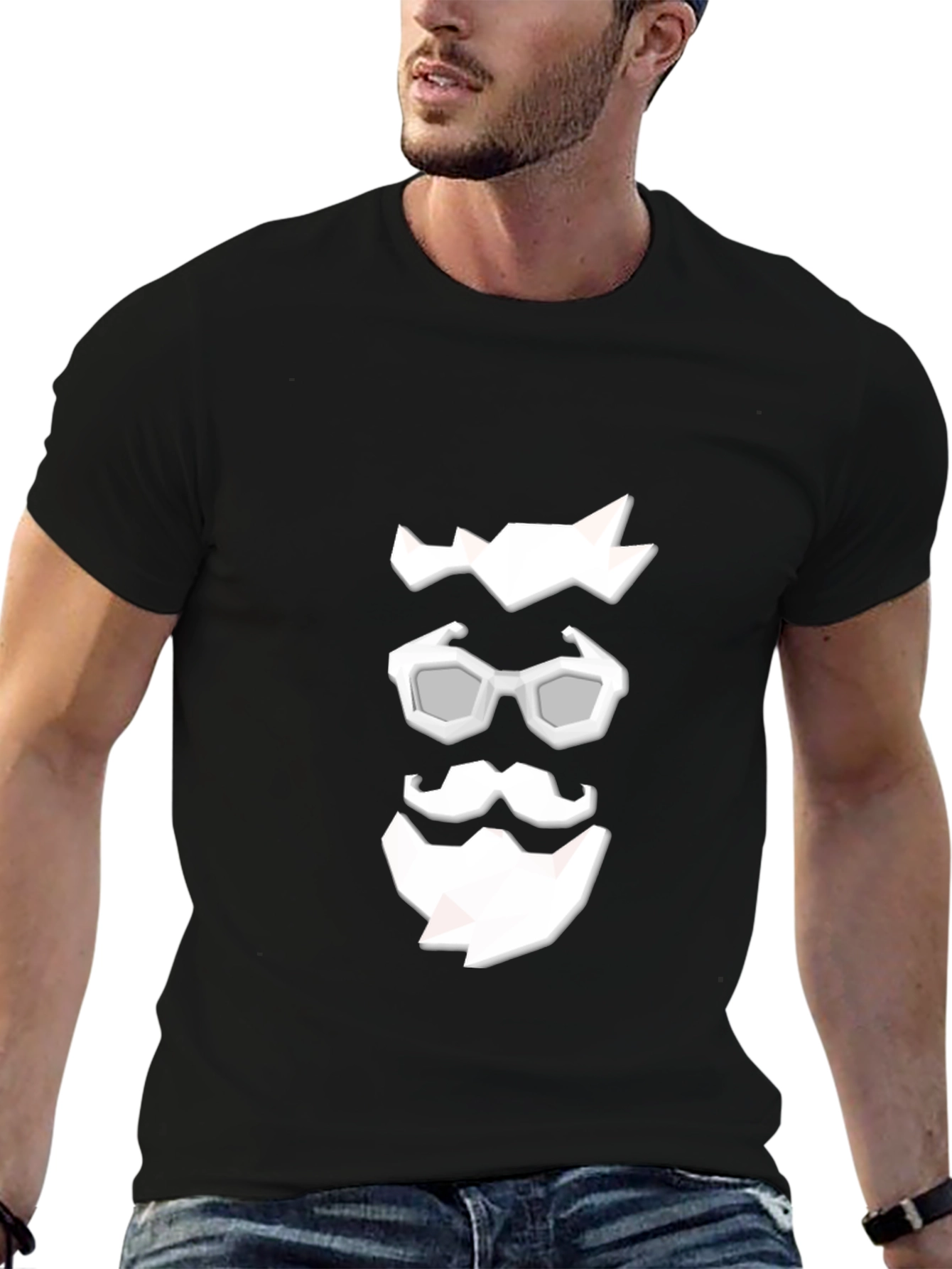 Cool Graphic Tee: Low Poly Beard