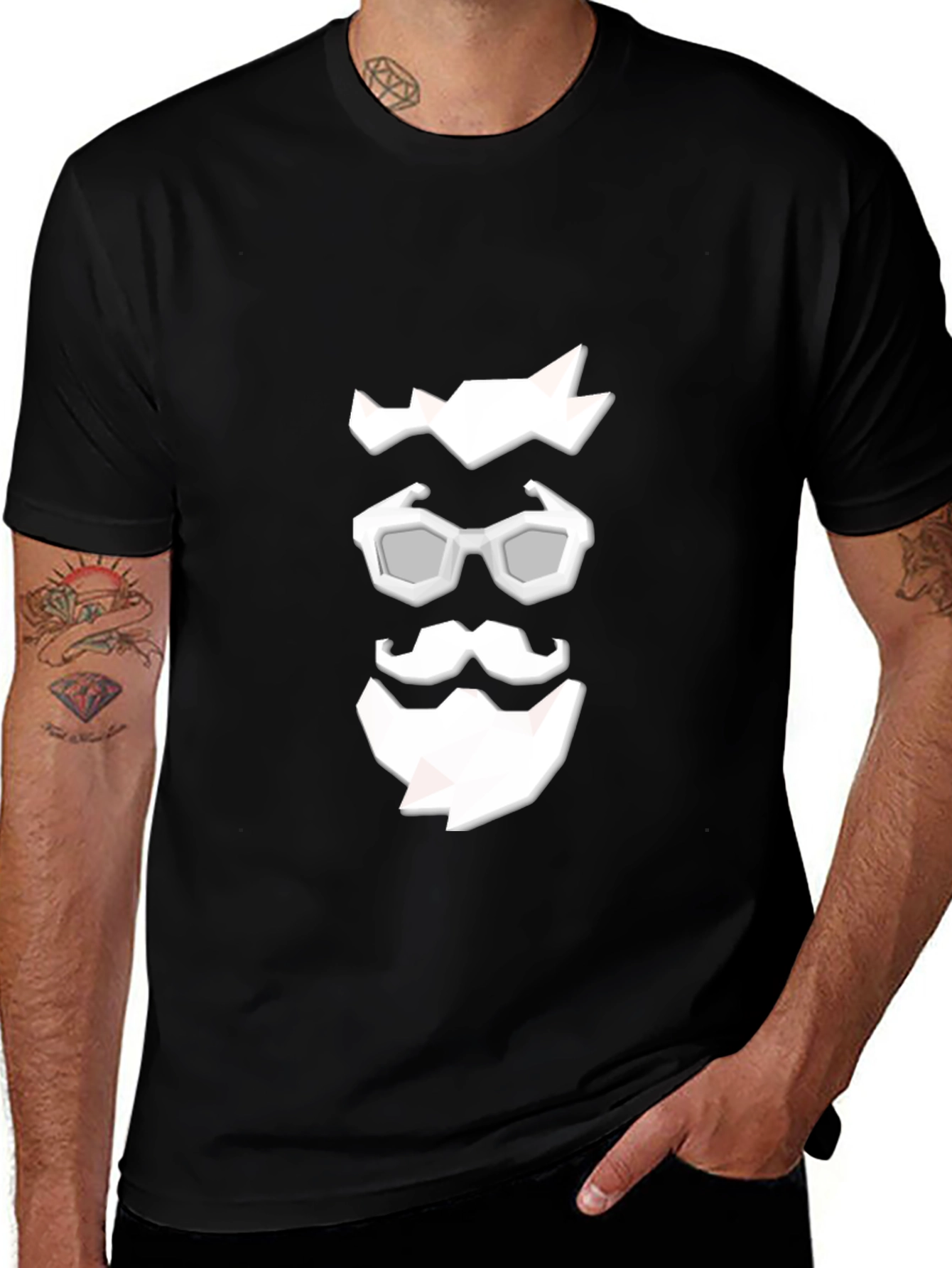 Cool Graphic Tee: Low Poly Beard
