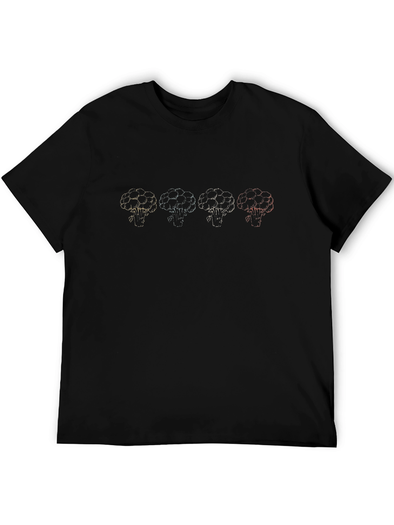 Broccoli Outline Graphic Black Tee