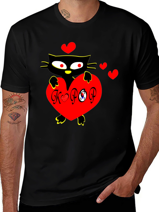 K-POP Cat Heart Graphic Tee