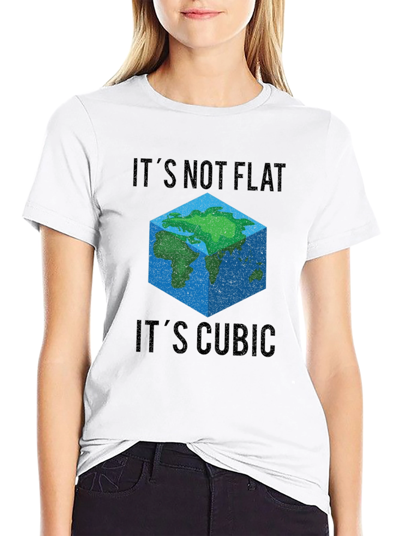 Cubic Earth T-Shirt - Its Not Flat Its Cubic