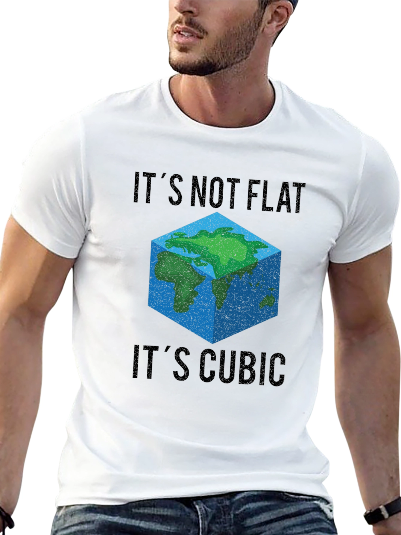 Cubic Earth T-Shirt - Its Not Flat Its Cubic