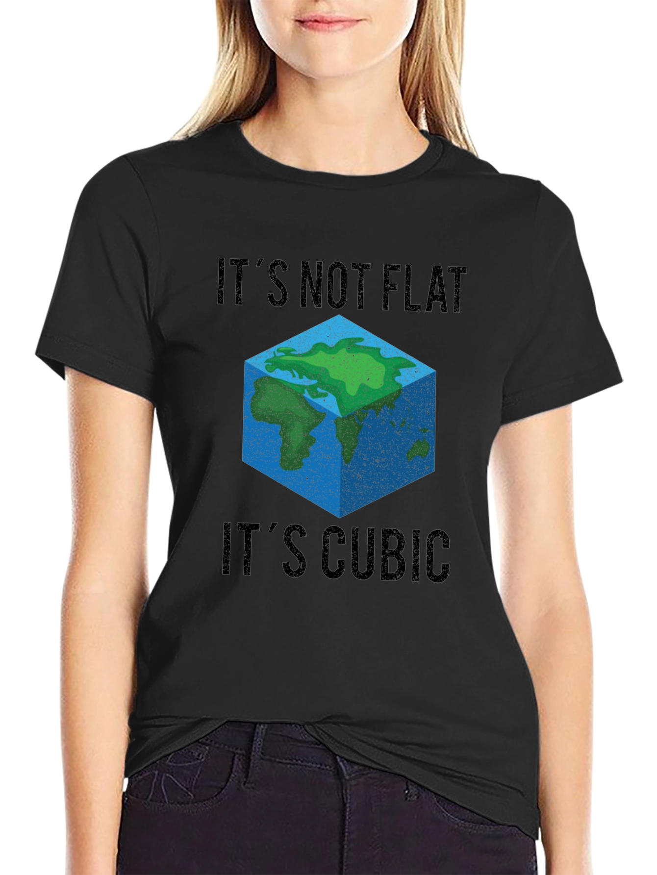 Cubic Earth T-Shirt - Its Not Flat Its Cubic