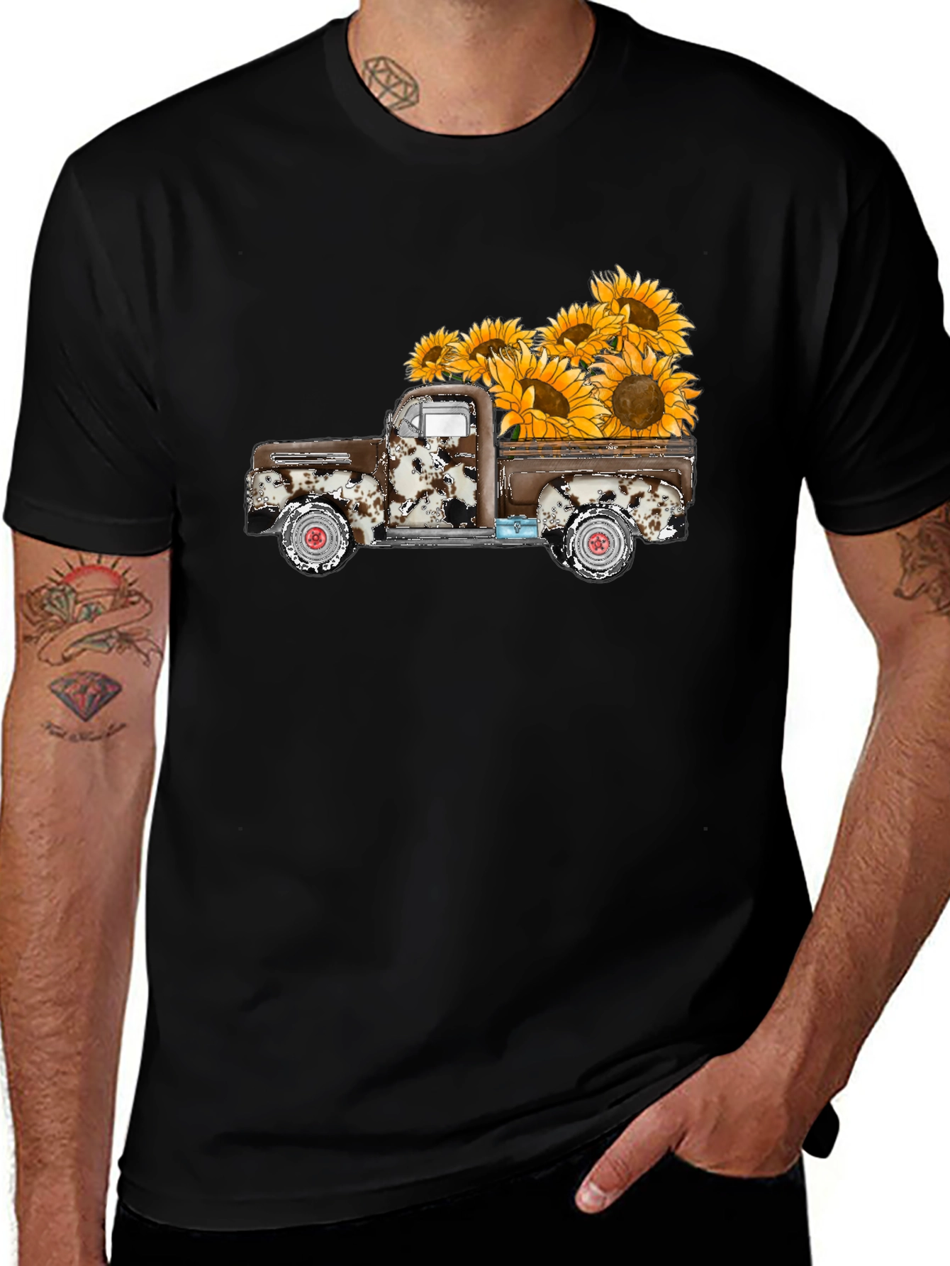 Sunflower Truck Graphic Tee - Black