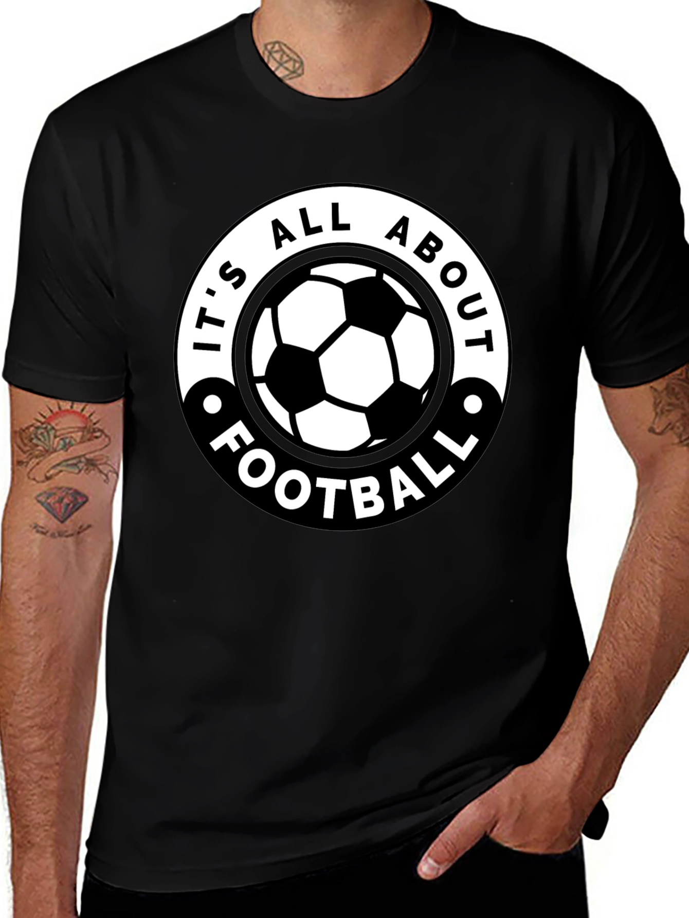 Its All About Football - Black Graphic Tee