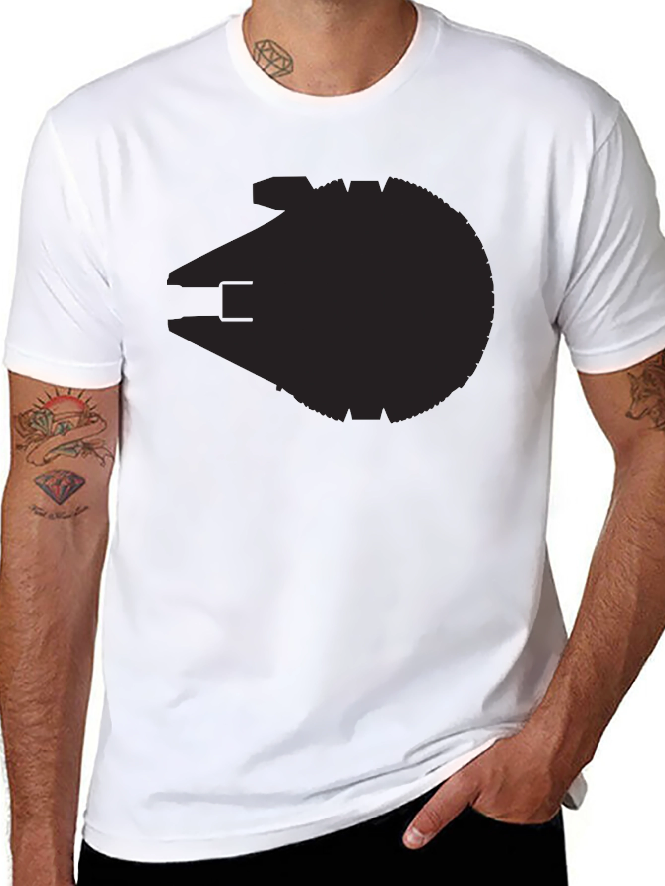 Millennium Falcon Silhouette Black T-Shirt