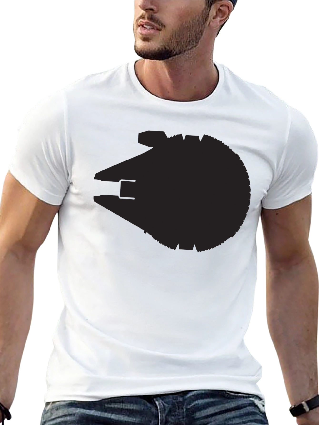 Millennium Falcon Silhouette Black T-Shirt