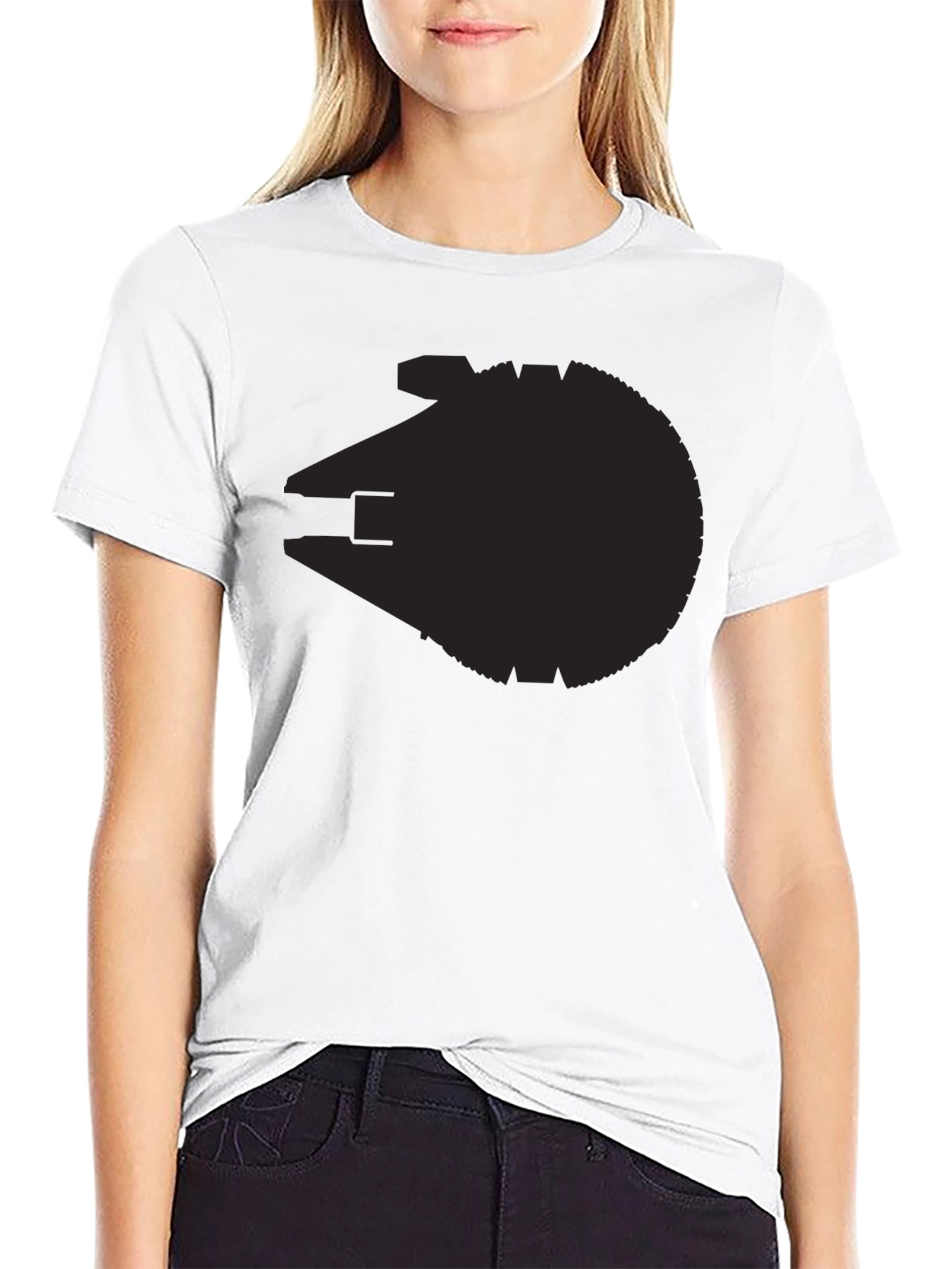 Millennium Falcon Silhouette Black T-Shirt
