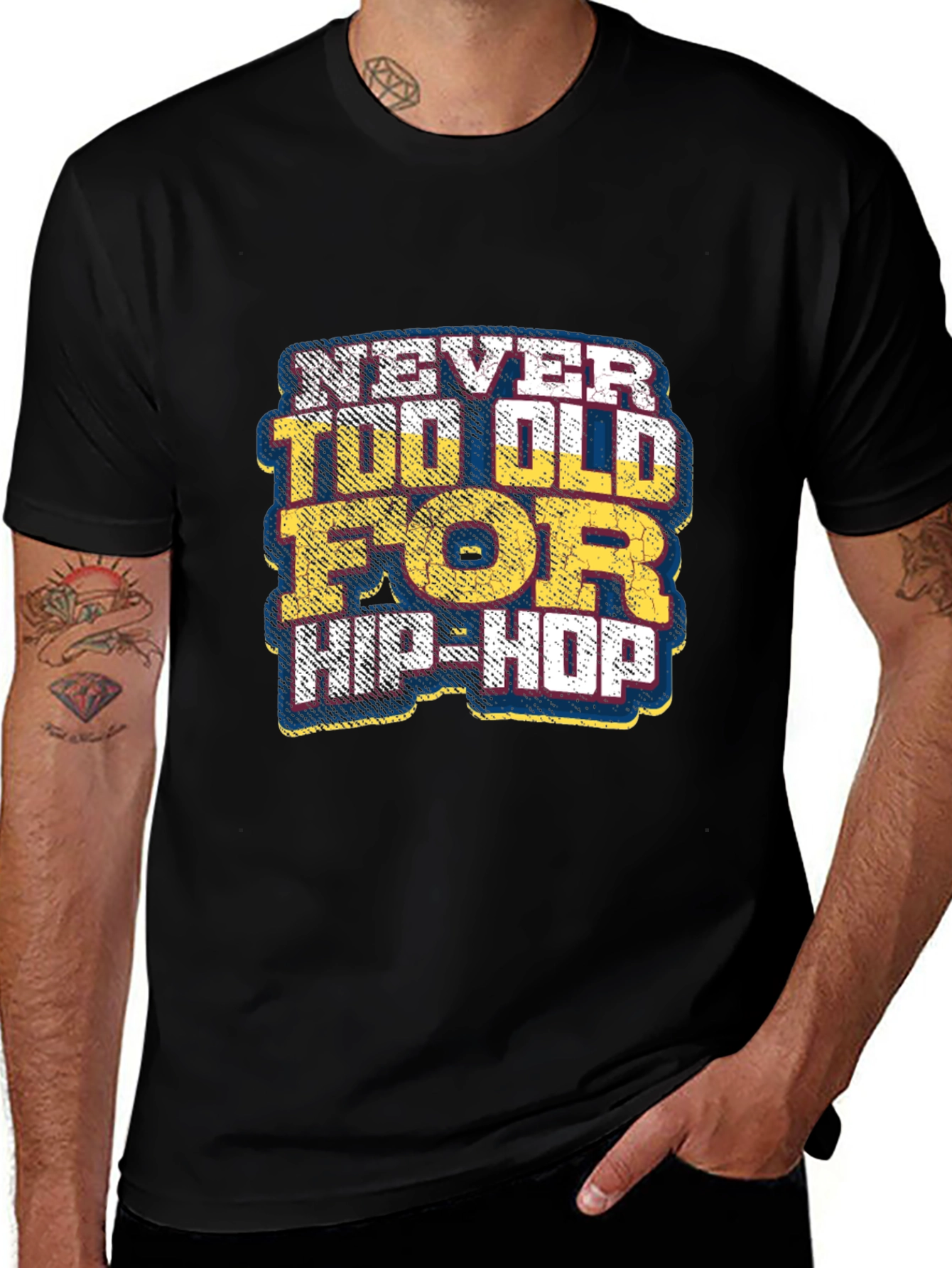Never Too Old for Hip-Hop Graphic T-Shirt