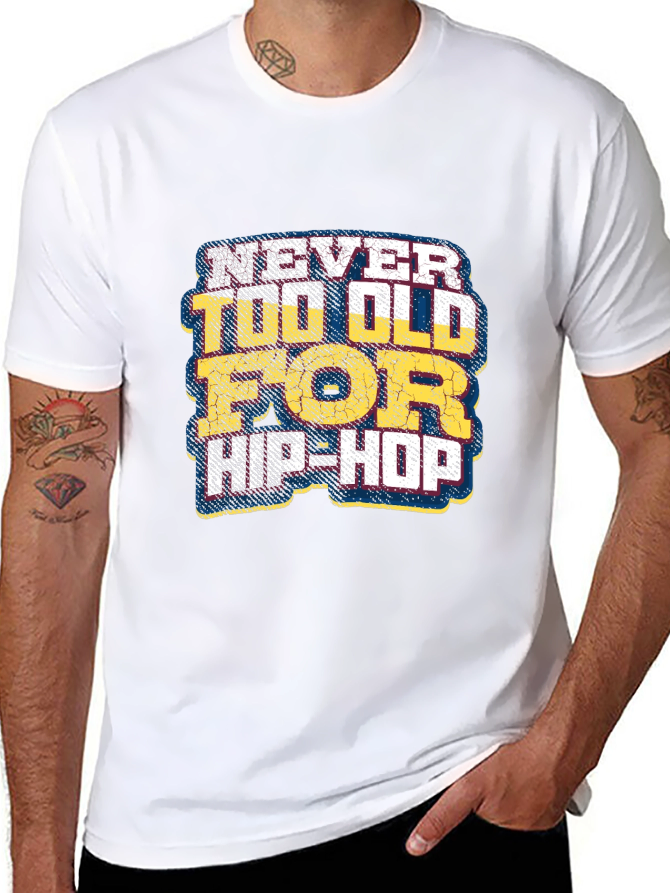 Never Too Old for Hip-Hop Graphic T-Shirt