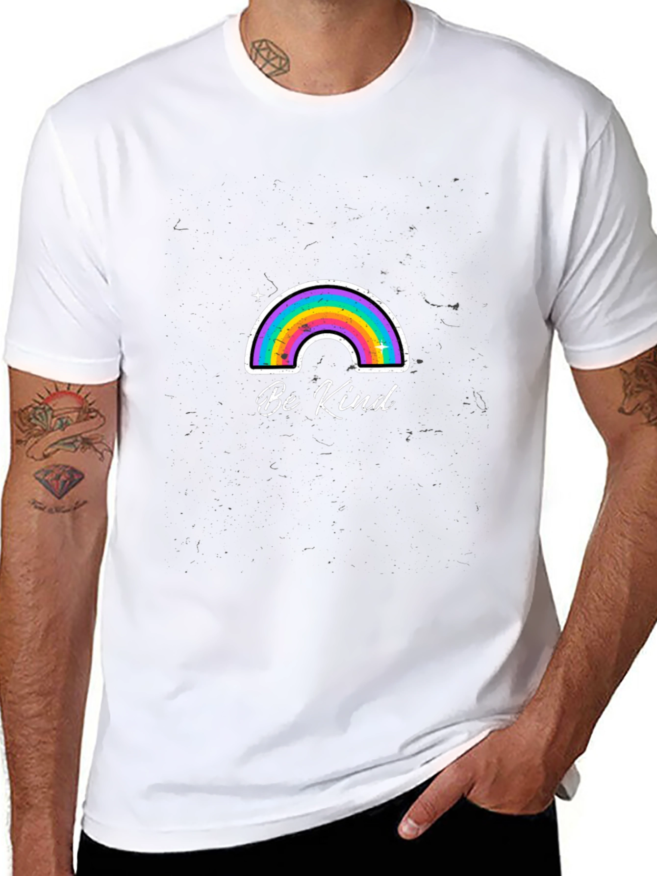 Be Kind Rainbow Graphic T-Shirt