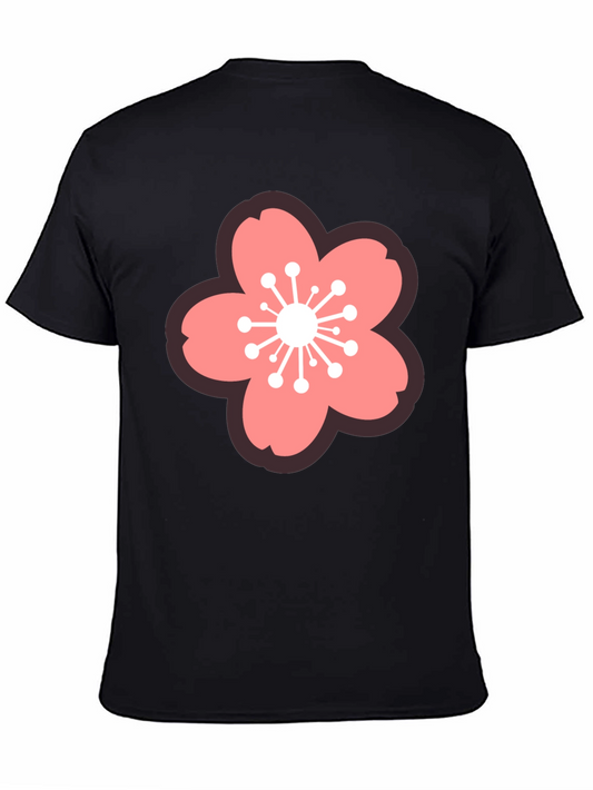 Black Tee with Floral Graphic
