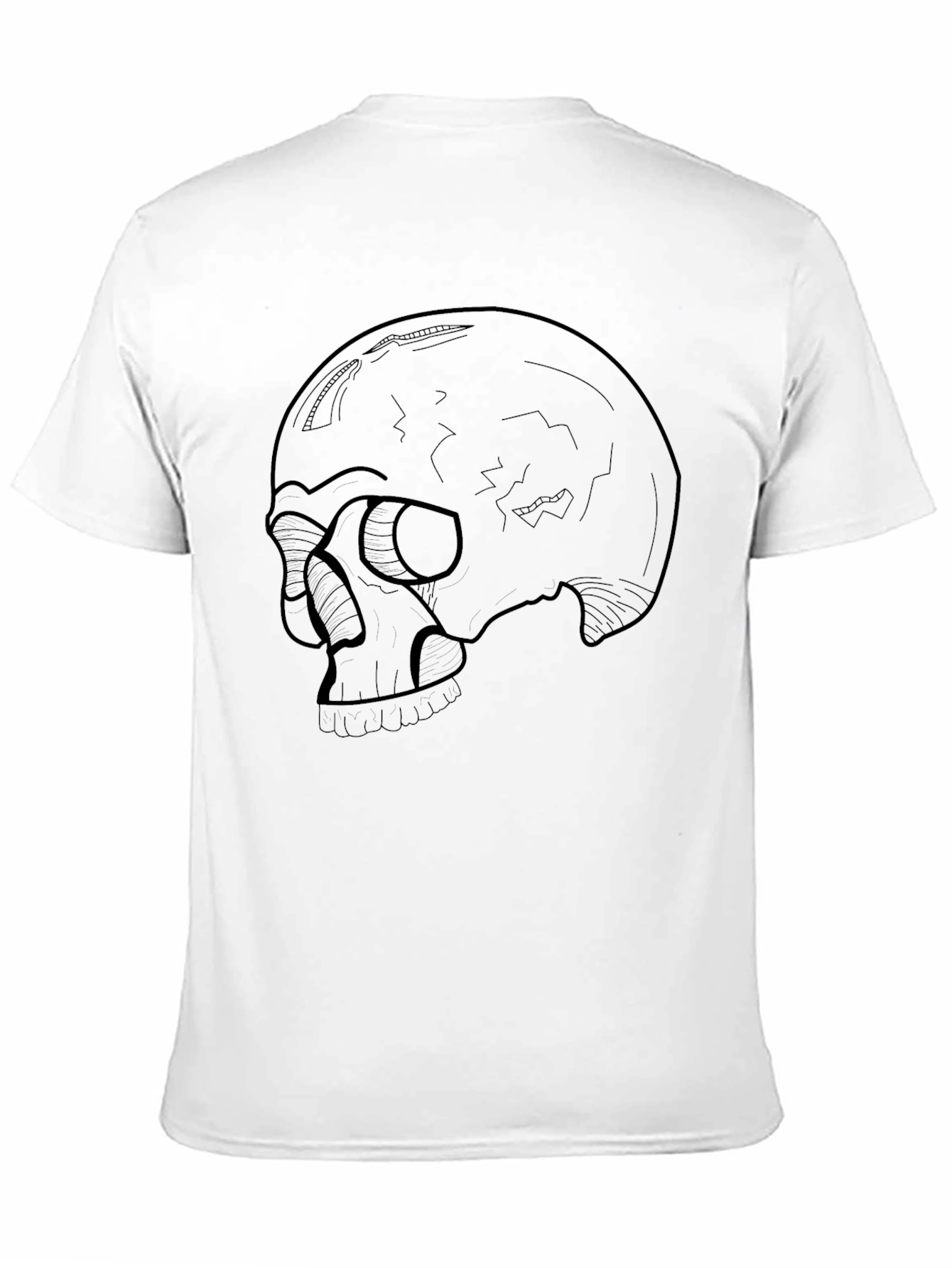 Skull Outline Graphic Black T-Shirt
