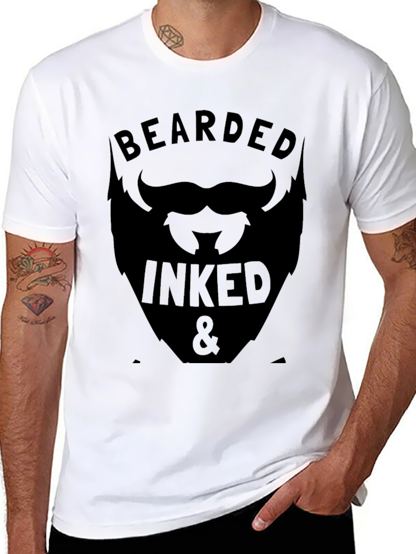 Bearded Inked Graphic Tee - Stylish Mens Shirt