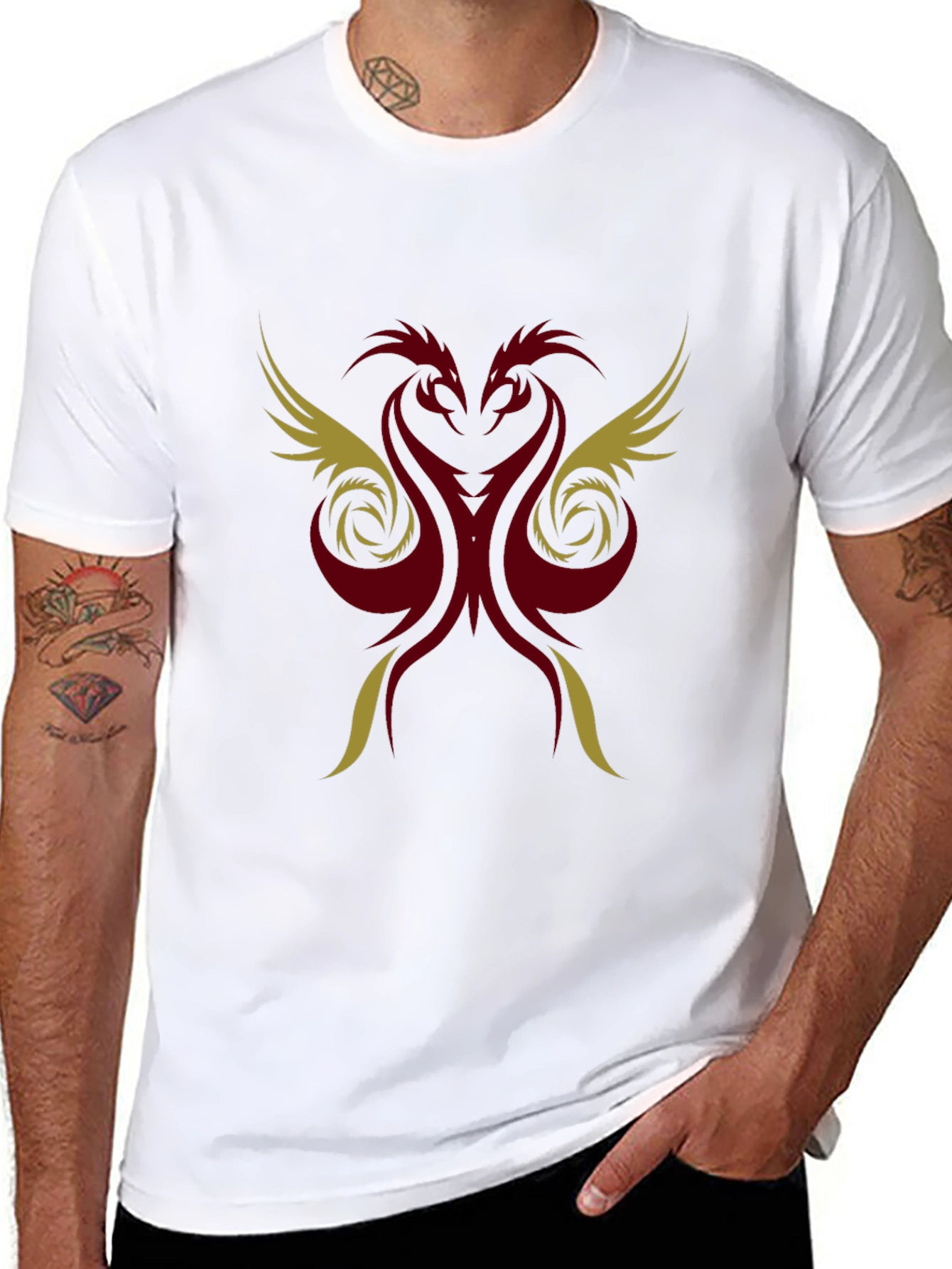 Dual Phoenix Graphic Tee - Bold & Stylish