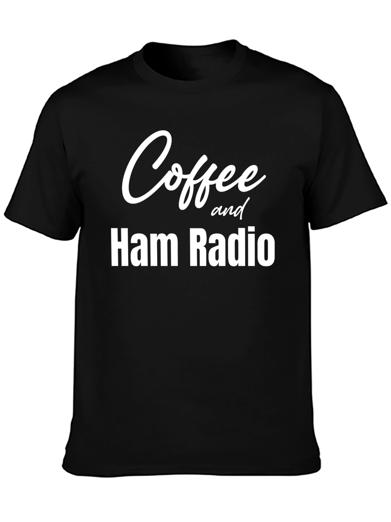 Coffee and Ham Radio T-Shirt - Black