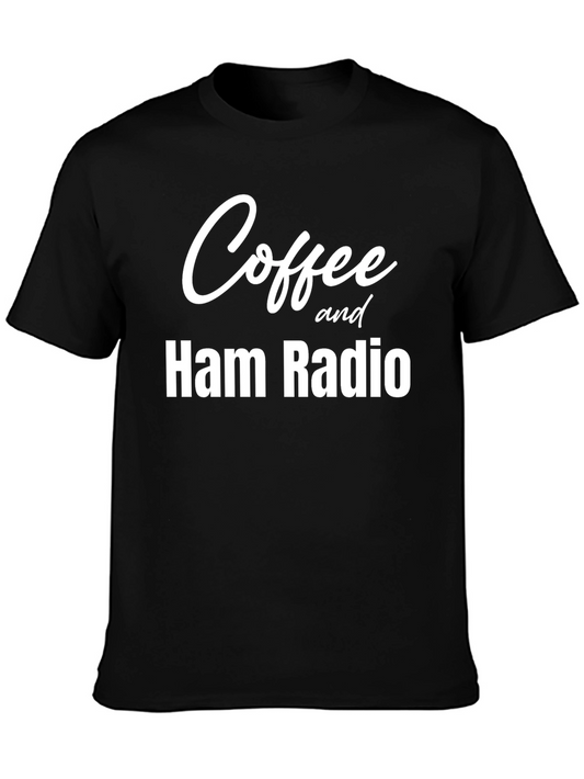 Coffee and Ham Radio T-Shirt - Black