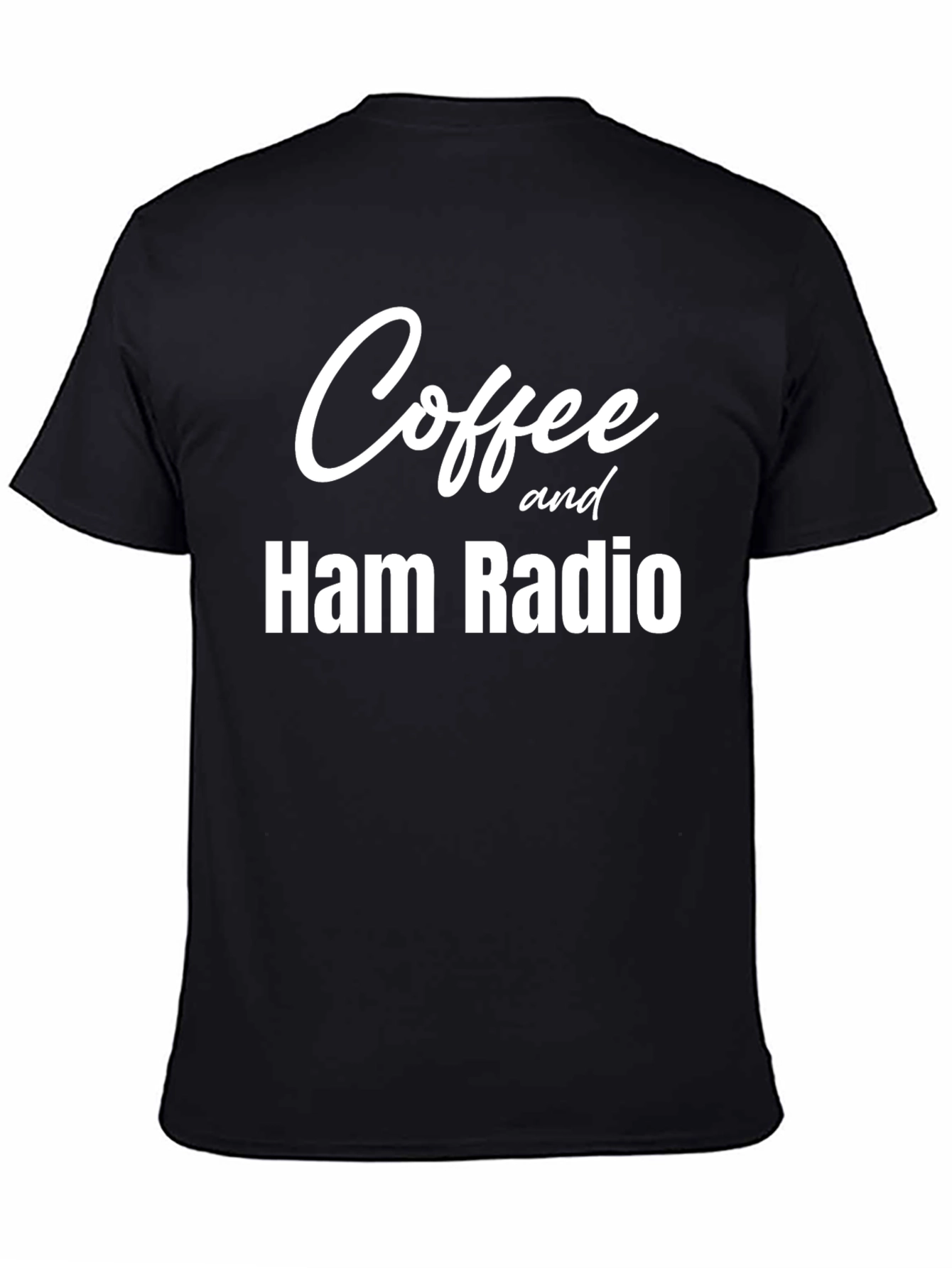 Coffee and Ham Radio T-Shirt - Black