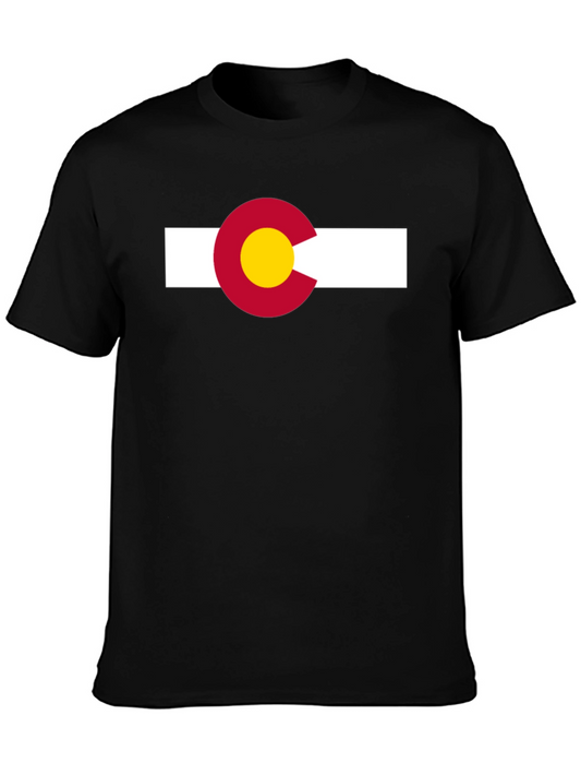 Colorado Flag Graphic Tee - Black Cotton Blend