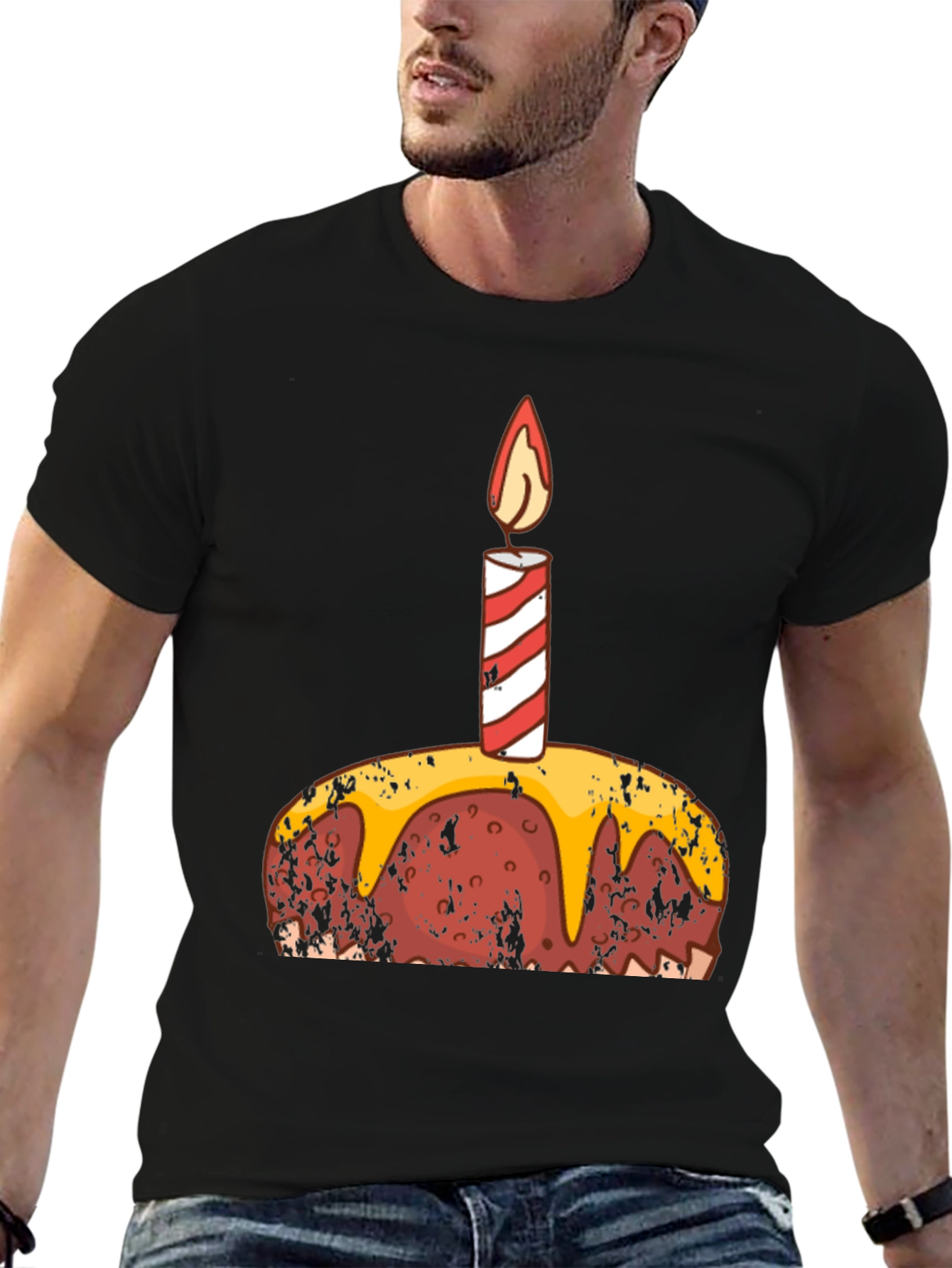 Birthday Cake Graphic Tee - Black