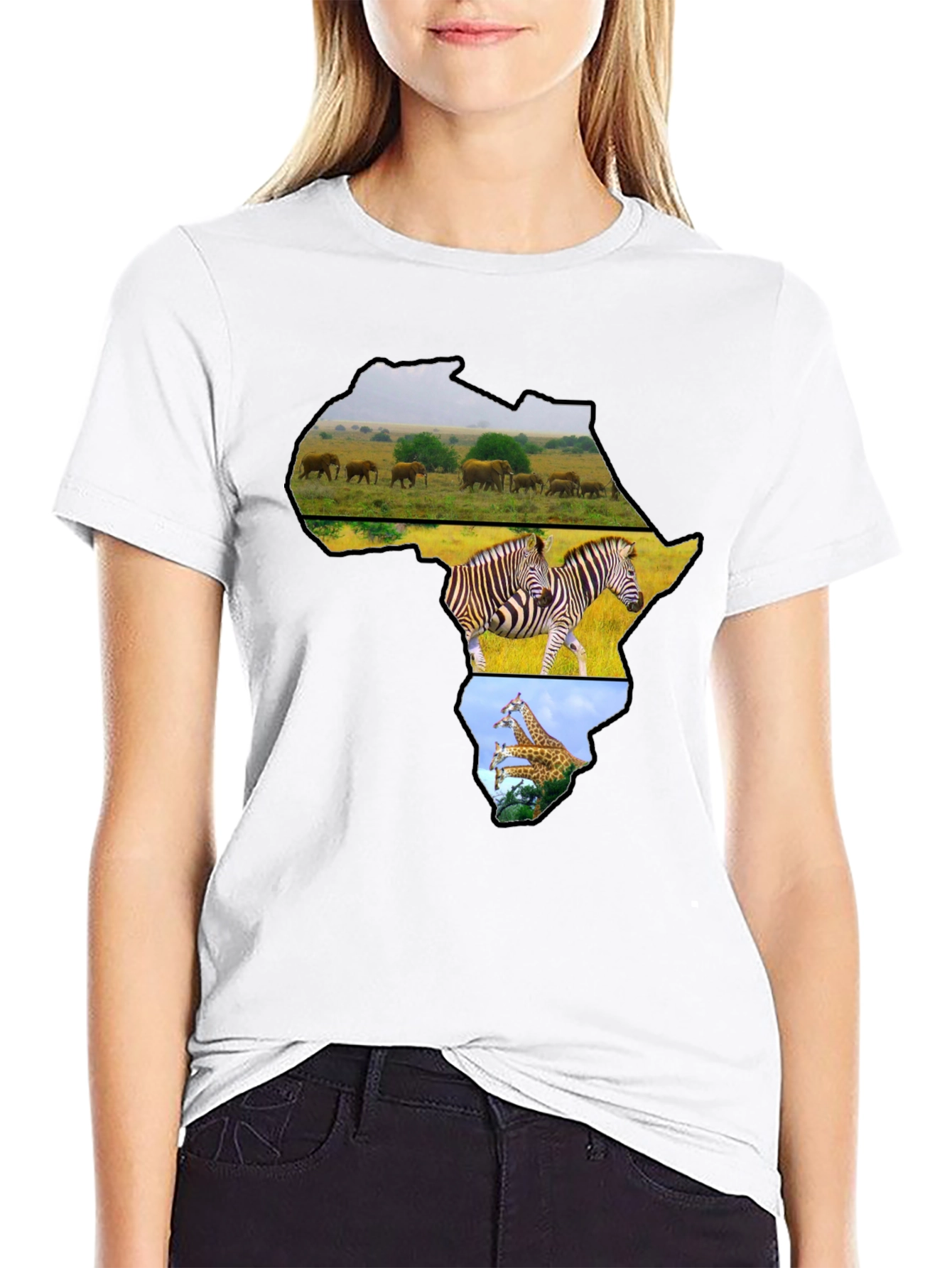 Africa Continent Wildlife Graphic T-Shirt