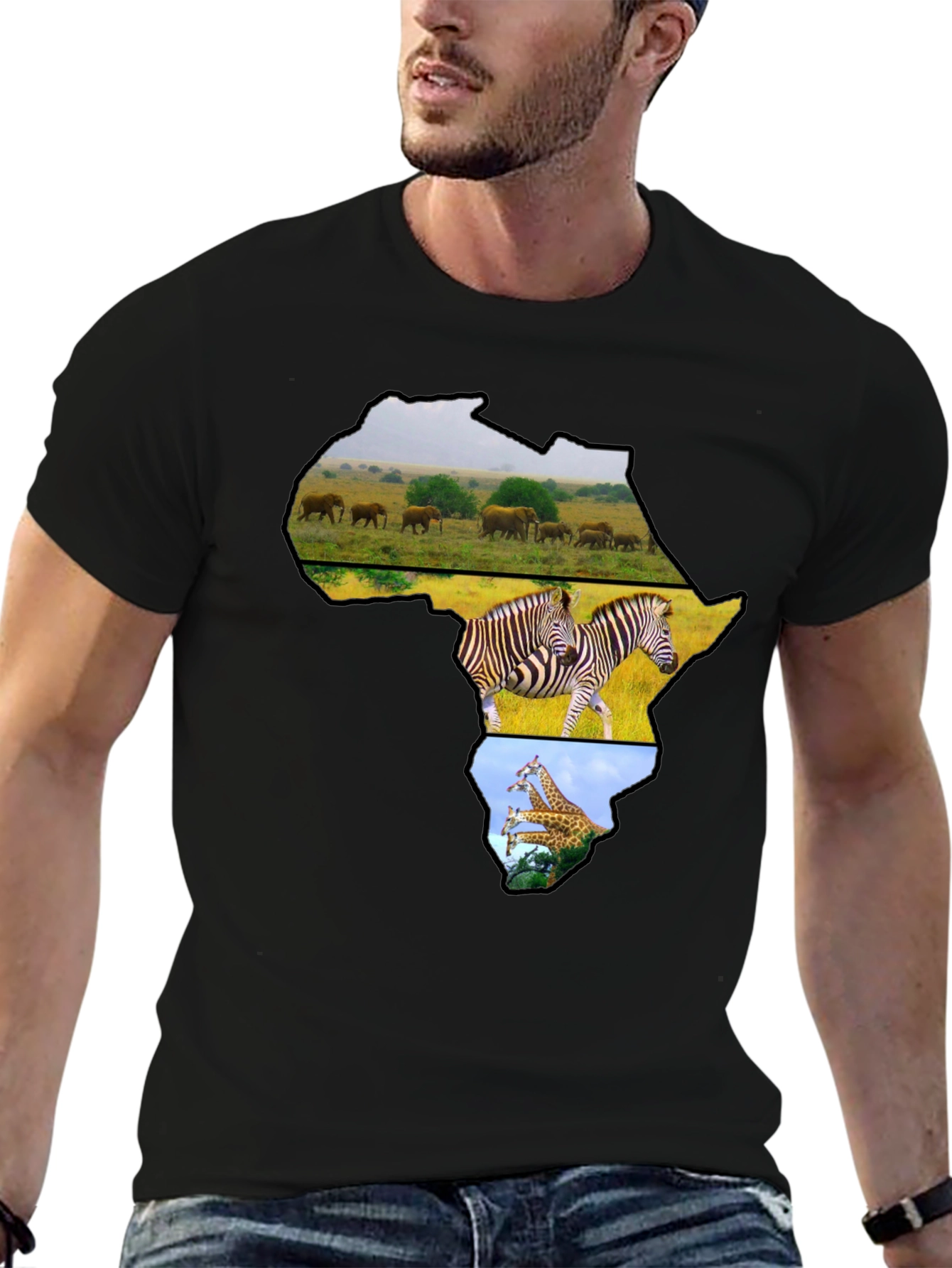 Africa Continent Wildlife Graphic T-Shirt