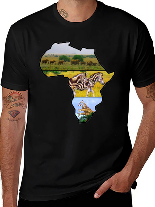 Africa Continent Wildlife Graphic T-Shirt