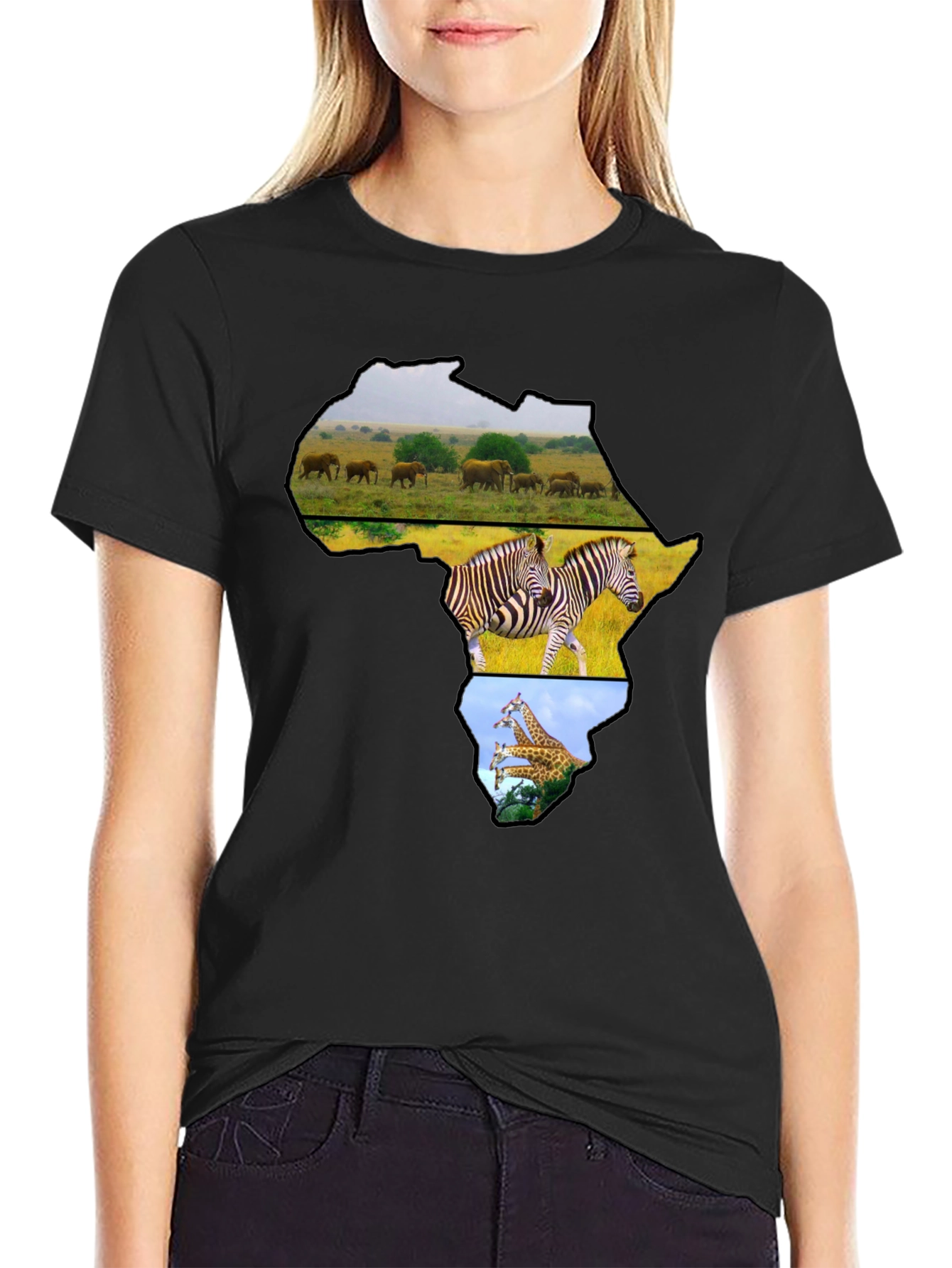 Africa Continent Wildlife Graphic T-Shirt