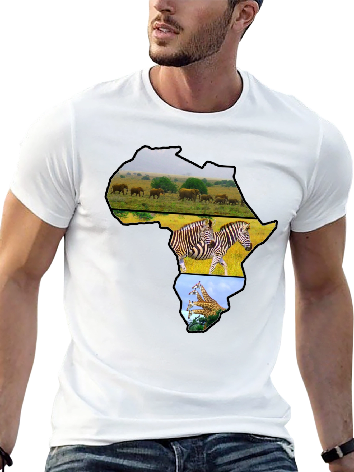 Africa Continent Wildlife Graphic T-Shirt