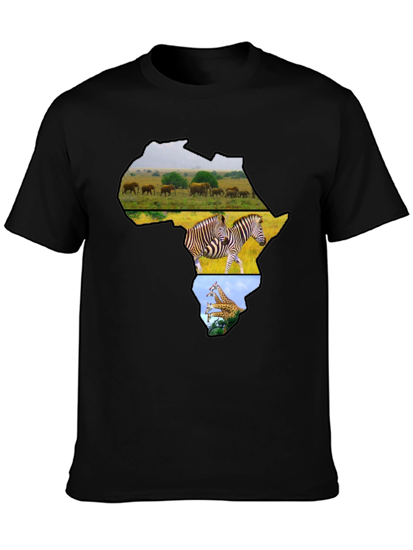 Africa Continent Wildlife Graphic T-Shirt